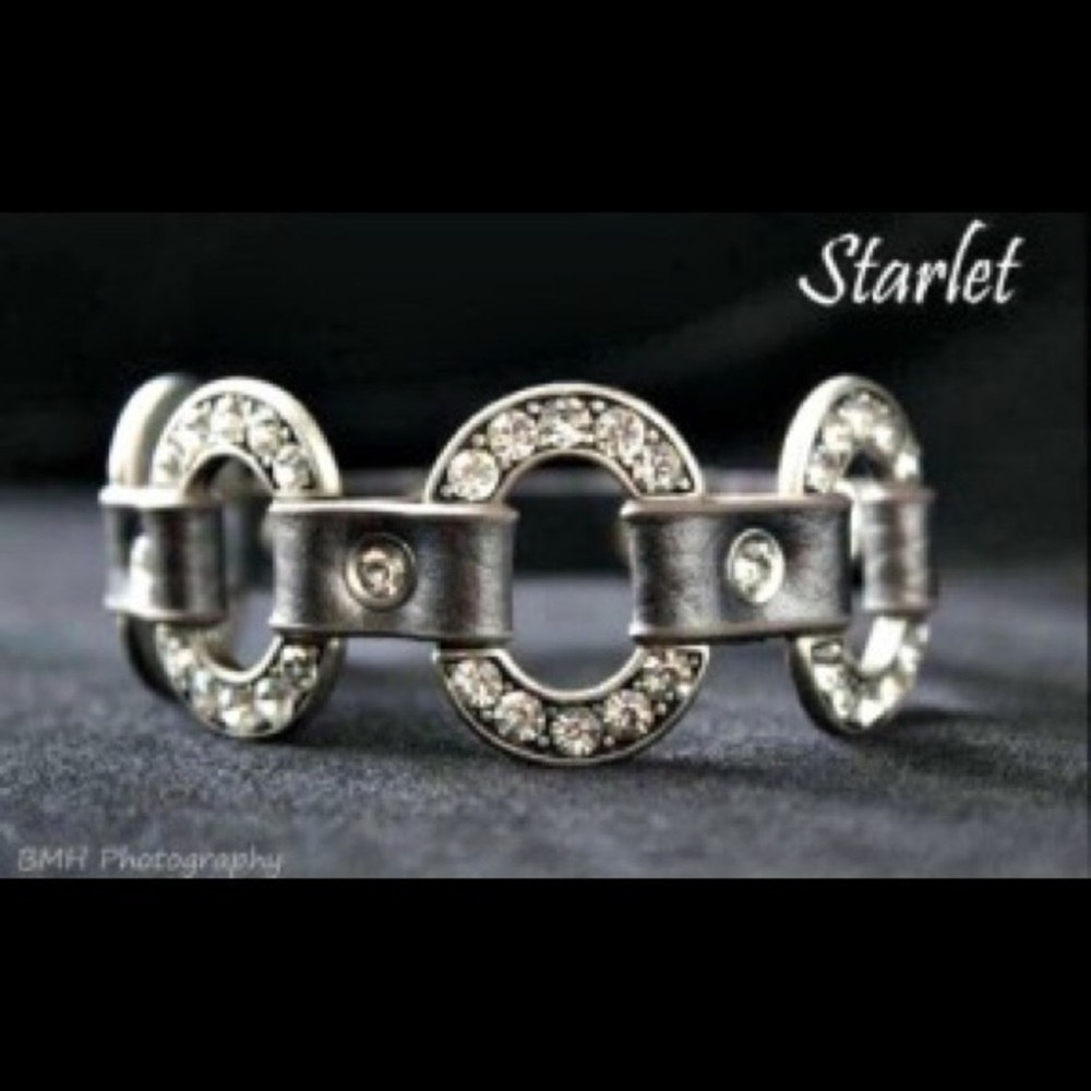 Premier Designs Starlet hematite leather Bracelet
